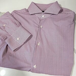 Greyson men's  Checkered grid long sleeve button up‎ size medium pink/navy